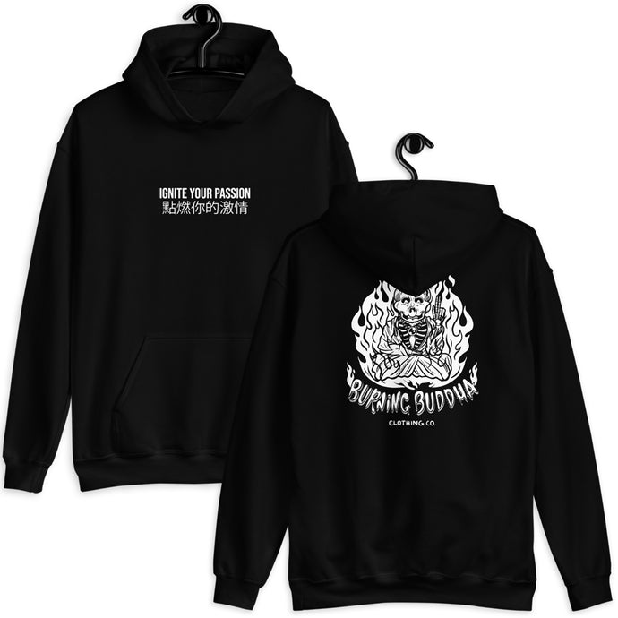 Ignite Your Passion Burning Buddha Logo Hoodie